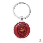 Porte-clés vintage URSS avec étoile blanche et faucille - vue 2