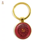 Porte-clés vintage URSS avec étoile blanche et faucille - vue 3
