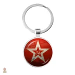 Porte-clés vintage URSS avec étoile blanche et faucille - vue 6