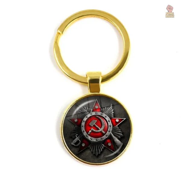 Porte-clés vintage URSS avec étoile blanche et faucille - vue 11