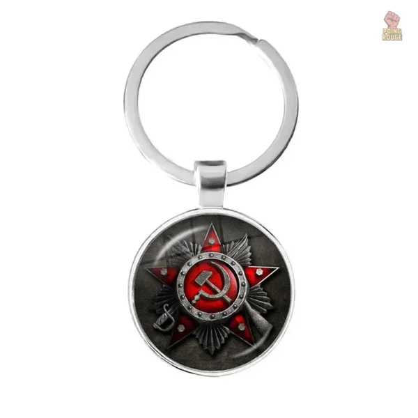 Porte-clés vintage URSS avec étoile blanche et faucille - vue 13