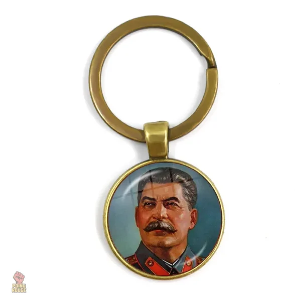 Étoile blanche sur porte-clés URSS, style rétro