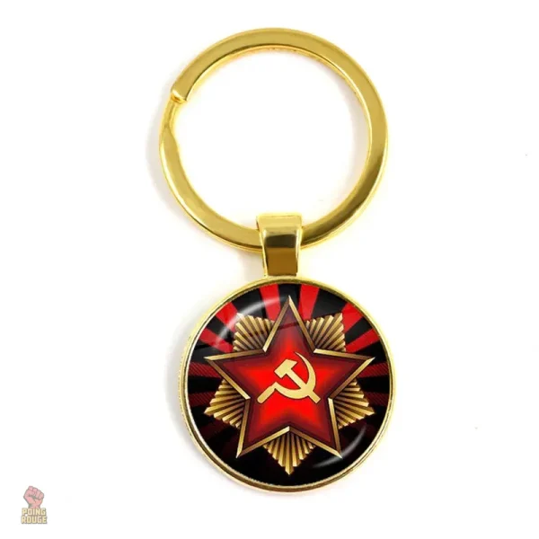 Porte-clés vintage URSS avec étoile blanche et faucille - vue 18