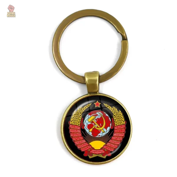 Porte-clés étoile rouge et faucille dorée
