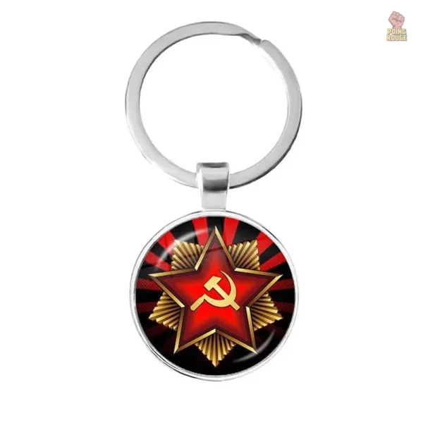 Porte-clés URSS faucille marteau étoile or couronne épic bronze - vue 17