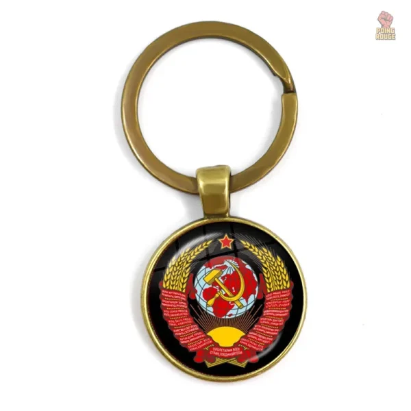 Porte-clés avec étoile rouge et or