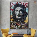 Affiche multicolore inspirée par Che Guevara pour intérieur stylé
