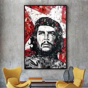 Affiche Che Guevara avec design rouge et noir moderne