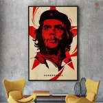 Affiche emblématique de Che Guevara, symbole de la révolution.