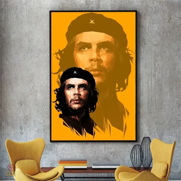 Affiche iconique de Che Guevara en jaune