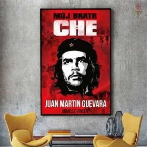 Affiche inspirante "Můj Bratr", design rouge et noir, Che Guevara