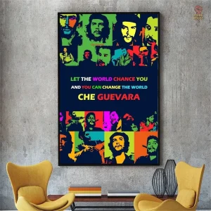 Poster Che Guevara multicolore au style rétro