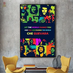 Affiche rétro de Che Guevara, design coloré et emblématique