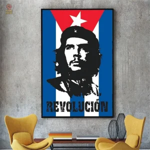 Poster artistique du drapeau cubain inspiré par Che Guevara