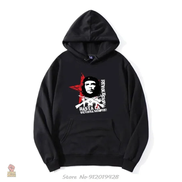 pull-veste-che-guevara-hoodie-zip-ou-pullover-homme-femme-1 Pull Che Guevara avec capuche pour homme et femme