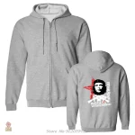 Hoodie zip Che Guevara, style décontracté unisexe