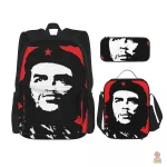 Sac à dos portrait Che Guevara noir avec bande rouge