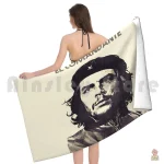 Serviette de plage avec motif Che Guevara crème