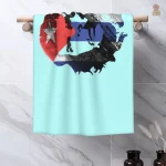 Serviette de plage bleue inspirée par Che Guevara