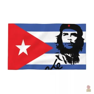 Serviette de plage Che Guevara avec drapeau de Cuba