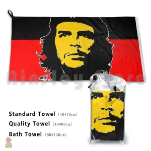Serviette Che Guevara colorée rouge et jaune