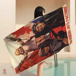 Serviette "Futur Radieux" aux motifs communistes