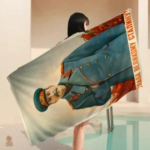 Serviette communiste avec motif en hommage à Staline
