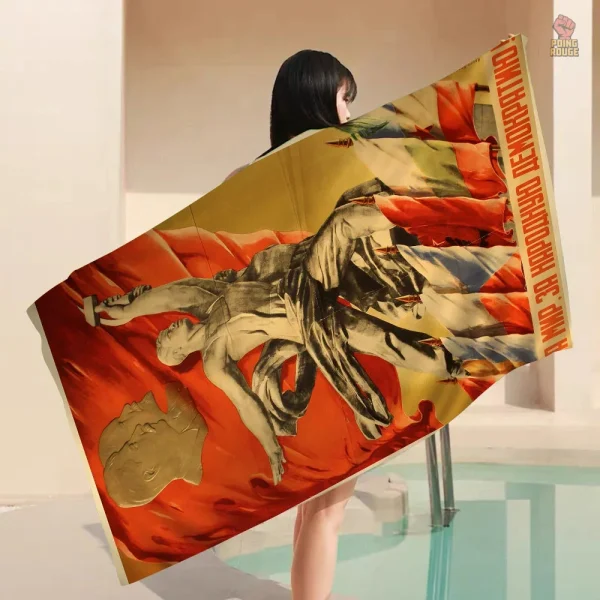 Serviette inspirée de l'héroïsme soviétique, design unique