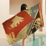 Serviette communiste au motif aérien emblématique soviétique