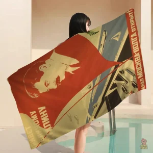 Serviette communiste au motif aérien emblématique soviétique