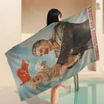 Serviette "L'Enfant et le Leader" au design communiste