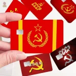 Stickers carte du monde rouge avec symbole CCCP