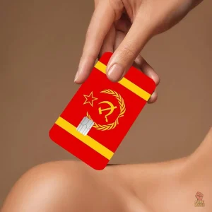 Skin carte bancaire emblème URSS rouge or