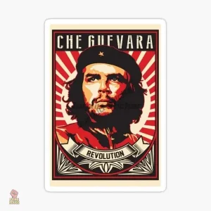 Sticker Che Guevara drapeau Cuba vinyle fond vert