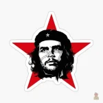 Autocollant vinyle Che Guevara drapeau Cuba coloré