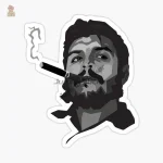 Sticker Che Guevara étoile rouge sur fond noir en vinyle