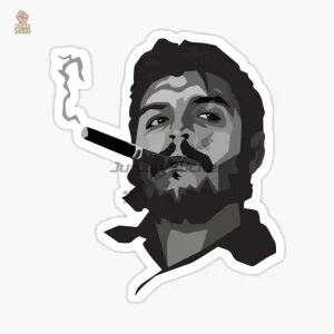 Sticker Che Guevara étoile rouge sur fond noir en vinyle