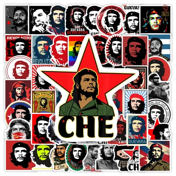 sticker-che-guevara-lot-autocollants-vinyle-mixte-fond-rouge-1 Sticker Che Guevara vinyle fond rouge