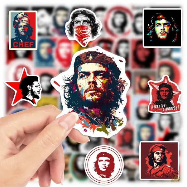 Lot d'autocollants Che Guevara à fond rouge