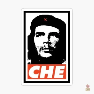 Vinyle autocolant Che Guevara, fond noir et rouge