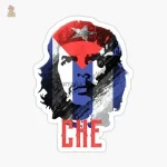 Autocollant Che Guevara avec béret et étoile