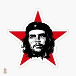 Autocollant Che Guevara sur fond noir