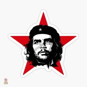 Autocollant Che Guevara sur fond noir