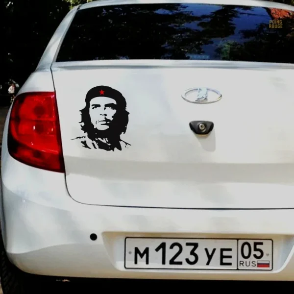 Grand format vinyle de Che Guevara en silhouette rouge