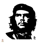 Sticker décoratif portrait de Che Guevara en rouge