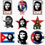 Autocollant Che Guevara sur fond noir