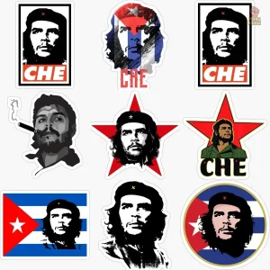 Autocollant Che Guevara sur fond noir
