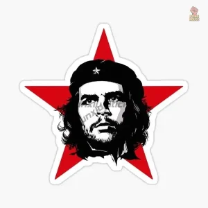 Sticker drapeau Cuba Che Guevara vinyle fond bleu rouge