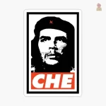 Vinyle sticker Che Guevara drapeau Cuba bleu et rouge