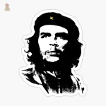 Sticker Cuba Che Guevara en vinyle fond rouge vert